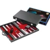 Backgammon: Rojo Cuero Artificial (Mediano)