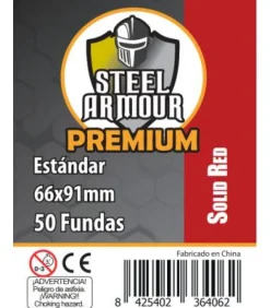 Fundas Steel Armour COLOR (63,5x88mm) PREMIUM Standard (50) Rojo - Exterior 66x91mm