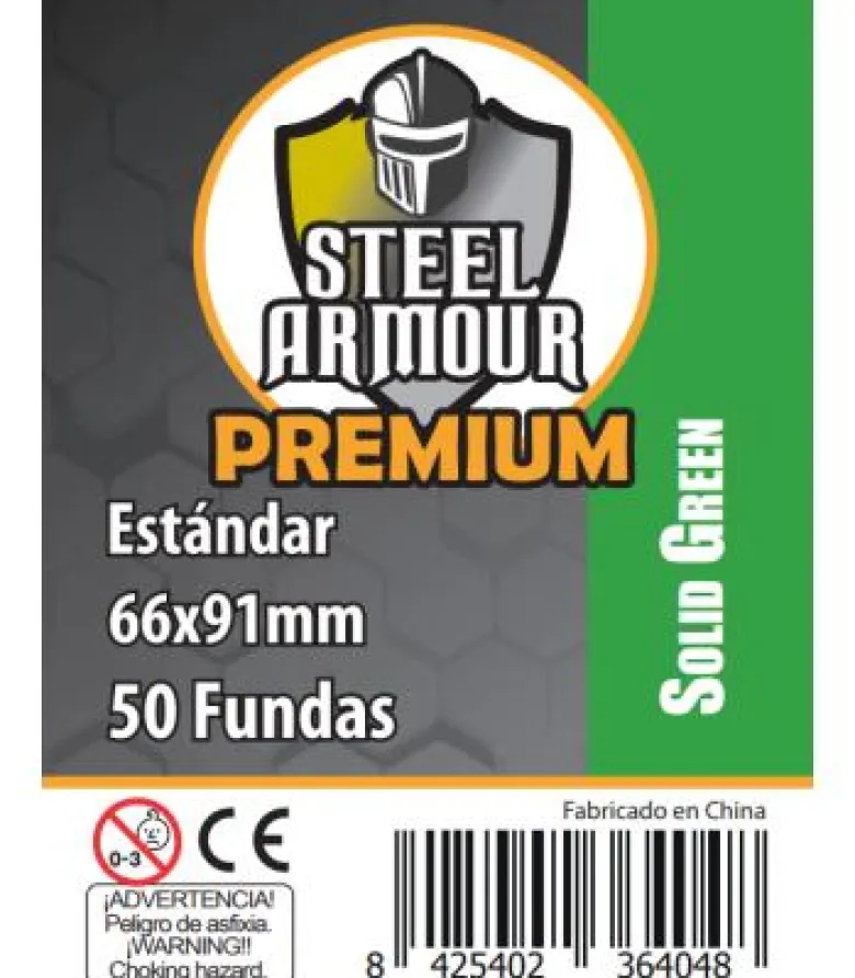 Fundas Steel Armour COLOR (63,5x88mm) PREMIUM Standard (50) Verde - Exterior 66x91mm