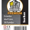 Fundas Steel Armour COLOR (63,5x88mm) PREMIUM Standard (50) Negro - Exterior 66x91mm