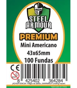 Fundas Steel Armour (41x63mm) PREMIUM Mini Americano (100) - Exterior 43x65mm