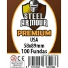Fundas Steel Armour (56x87mm) PREMIUM USA (100) - Exterior 58x89mm