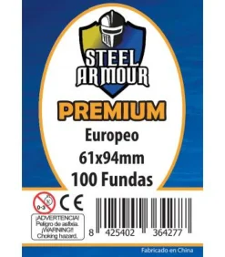 Fundas Steel Armour (59x92mm) PREMIUM Europeo (100) - Exterior 61x94mm