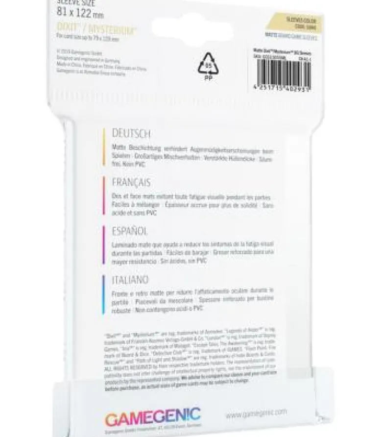 Gamegenic: Matte Dixit Sleeves 81x122mm (90)