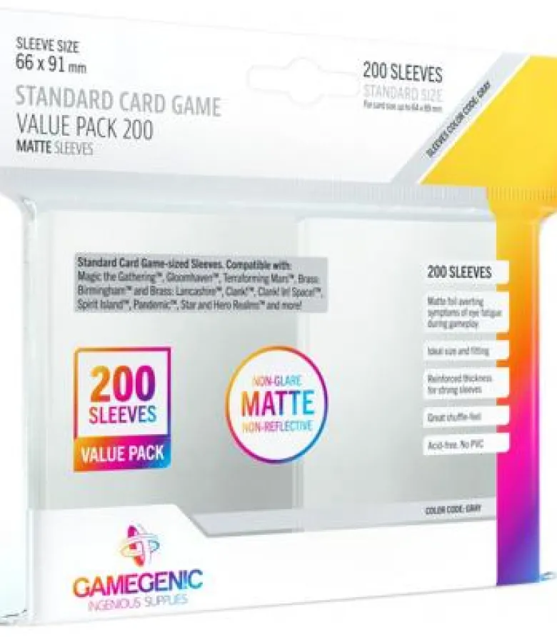 Gamegenic: Matte Standard Card Game Value Pack 66x91mm (200)