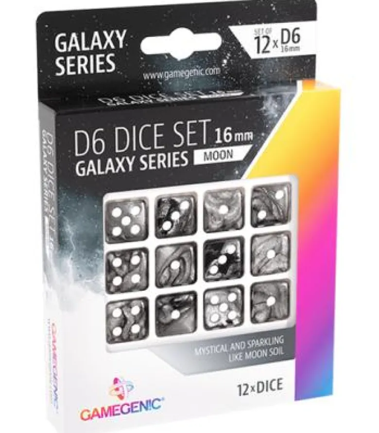 Gamegenic: Moon D6 Dice Set 16 mm (12 pcs)
