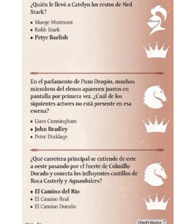 Juego de Tronos Trivia: Expansión de las Temporadas 5-8