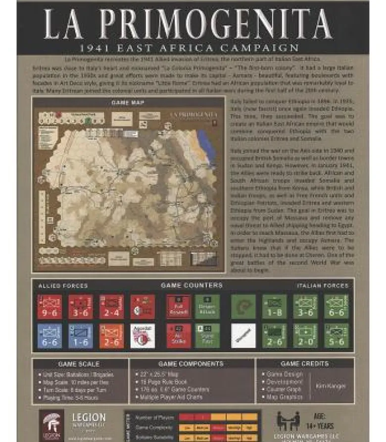 La Primogenita: 1941 East Africa Campaign (Inglés)