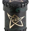 Q-Workshop: Call of Cthulhu Dice Cup (Black & Green-Golden Leather)