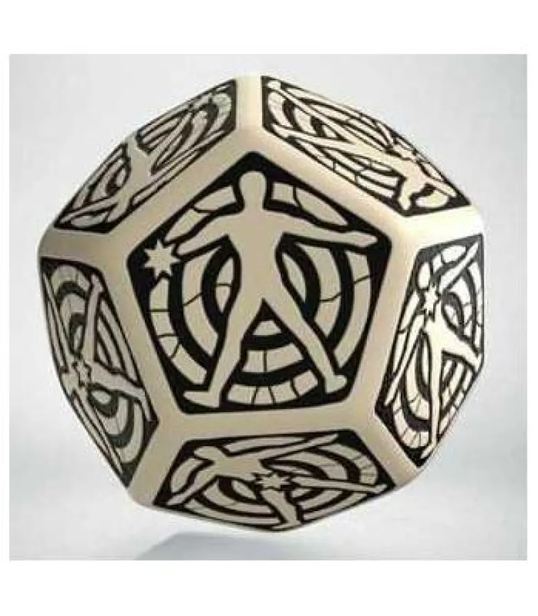 Q-Workshop: D12 Hit Location Dice (Beige & Negro)