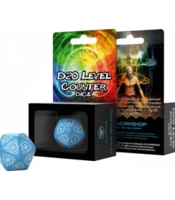 Q-Workshop: D20 Level Counter Dice (Blue & White)