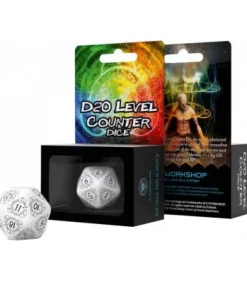 Q-Workshop: D20 Level Counter Dice (White & Black)