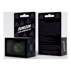Q-Workshop: Dungeon Room Generator Die (Black & Green)