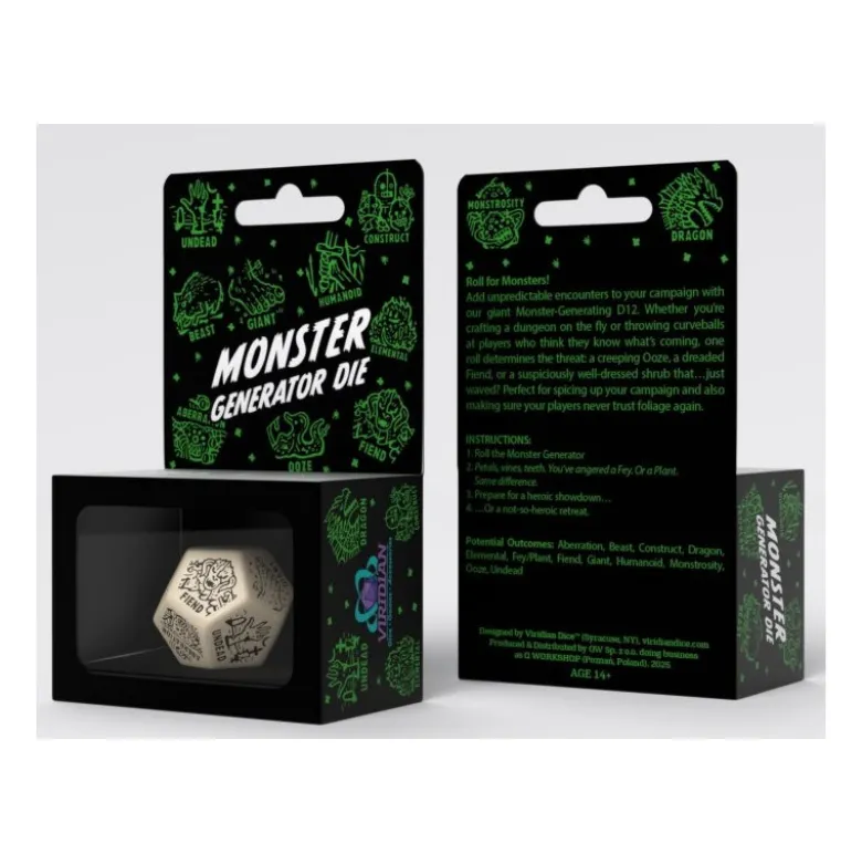 Q-Workshop: Monster Generator Die (Beige & Black)