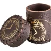 Q-Workshop: Steampunk Dice Cup (Brown & Golden Leather)