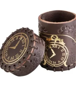 Q-Workshop: Steampunk Dice Cup (Brown & Golden Leather)
