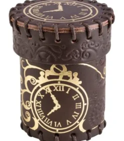 Q-Workshop: Steampunk Dice Cup (Brown & Golden Leather)