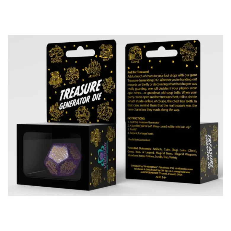 Q-Workshop: Treasure Generator Die (Shimmering Purple & Gold)
