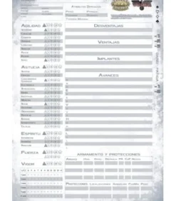 Savage Worlds: Walküre Salvaje 2075 (Hojas de Personaje)