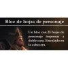 Villa y Corte: Bloc de hojas de personaje