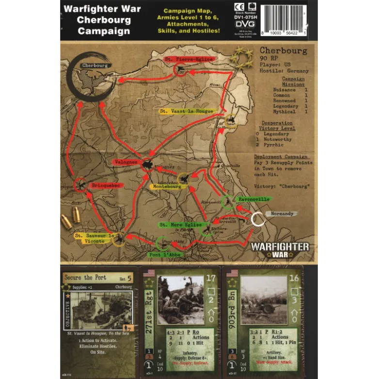 Warfighter War: The WWII Europe Strategic Combat Card Game - Cherbourg Campaign